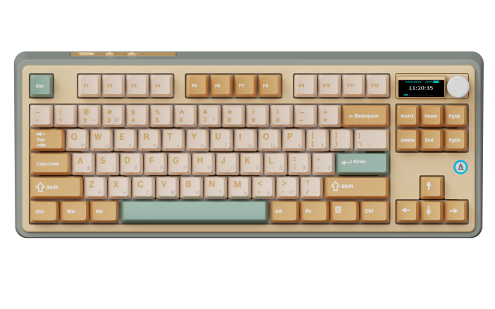 Бездротова механічна клавіатура Ajazz AK870 Jasmine Switch - Yellow (AK870-JS-YWG)