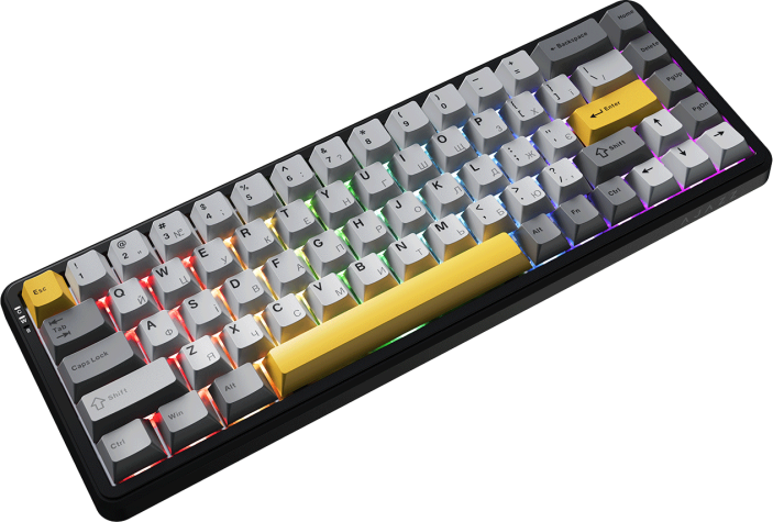 Дротова магнітна клавіатура Ajazz AK680 MAX Magnetic switches Black Gray Yellow (AK680-M-BGY-AW)