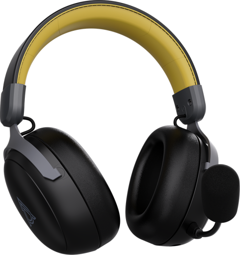 Бездротова ігрова гарнітура Ajazz AHM08 MAX Black Gray Yellow (AHM08-MAX-BGY)