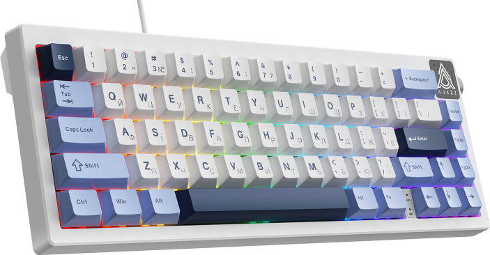Дротова механічна клавіатура Ajazz AK650 Sea Salt switches Blue White Blue (AK650-SS-BWB)