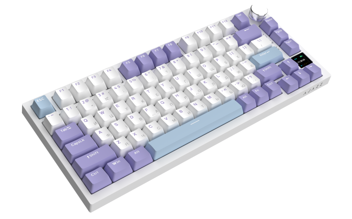 Бездротова механічна клавіатура Ajazz AK820 PRO 75% Flying Fish Switch White RGB (AK820PRO-FF-PWB)