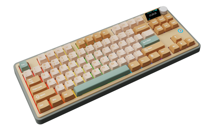 Бездротова механічна клавіатура Ajazz AK870 Jasmine Switch - Yellow (AK870-JS-YWG)