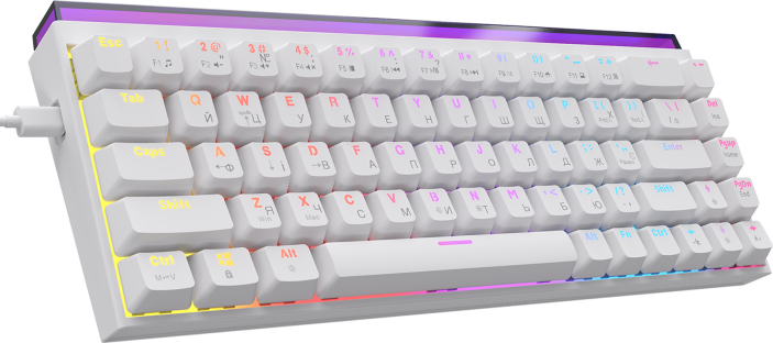 Дротова механічна клавіатура Ajazz NK68 Red switches White (NK68-R-W)