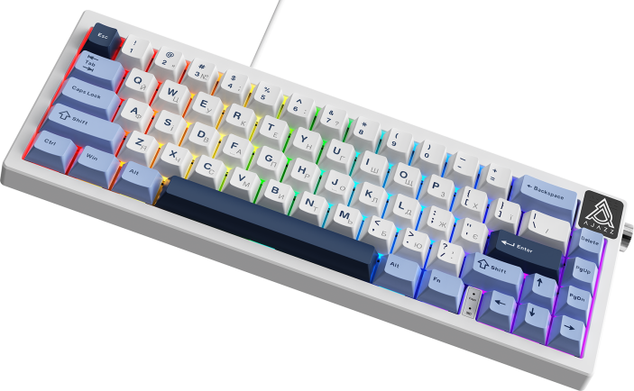 Дротова механічна клавіатура Ajazz AK650 Sea Salt switches Blue White Blue (AK650-SS-BWB)