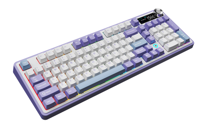 Бездротова механічна клавіатура Ajazz AK980 Clear Sky Switch - Purple (AK980-CS-PWB)