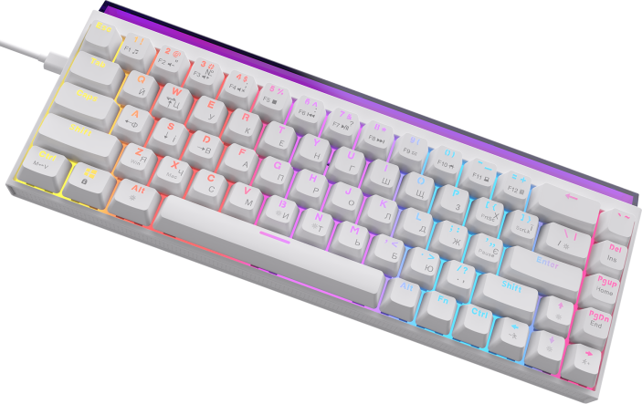 Дротова механічна клавіатура Ajazz NK68 Red switches White (NK68-R-W)