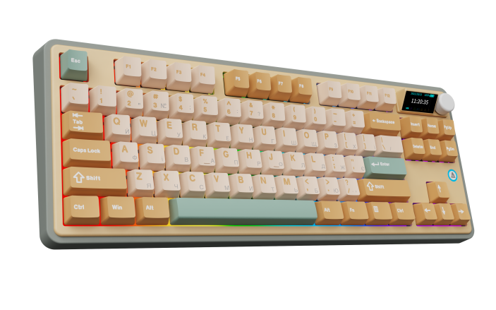 Бездротова механічна клавіатура Ajazz AK870 Jasmine Switch - Yellow (AK870-JS-YWG)