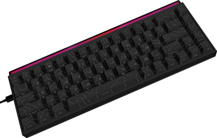 Дротова механічна клавіатура Ajazz NK68 Red switches Side Contour Black (NK68-R-S-B)