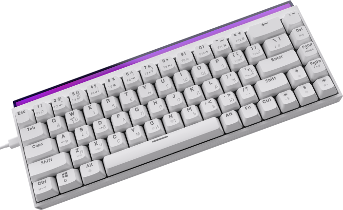 Дротова механічна клавіатура Ajazz NK68 Red switches White (NK68-R-W)