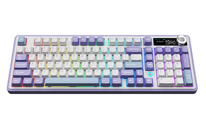 Бездротова механічна клавіатура Ajazz AK980 Clear Sky Switch - Purple (AK980-CS-PWB)