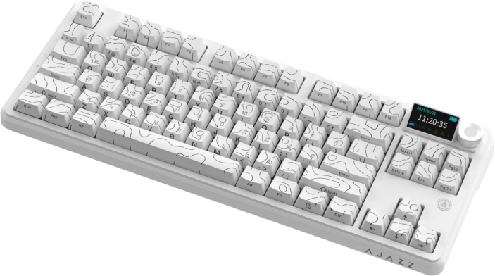 Бездротова механічна клавіатура Ajazz AK870 V2 Side Contour White (AK870-V2-S-W)