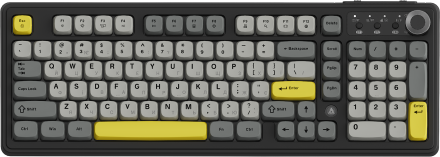 Бездротова клавіатура Ajazz AF98 PLUS Black Gray Yellow (AF98-PLUS-BGY)