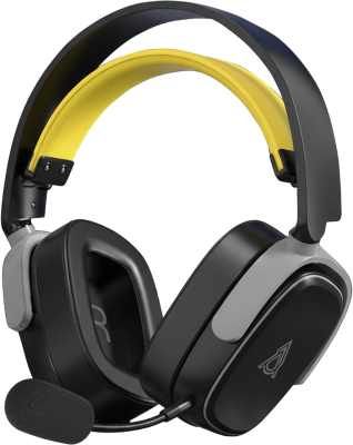 Бездротова ігрова гарнітура Ajazz AHM09 MAX Black Gray Yellow (AHM09-MAX-BGY)