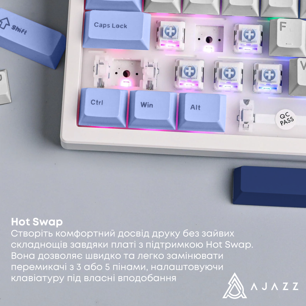 Дротова магнітна клавіатура Ajazz AK980 MAX Magnetic switches Blue White Dark Blue (AK980-MAX-M-BWD)