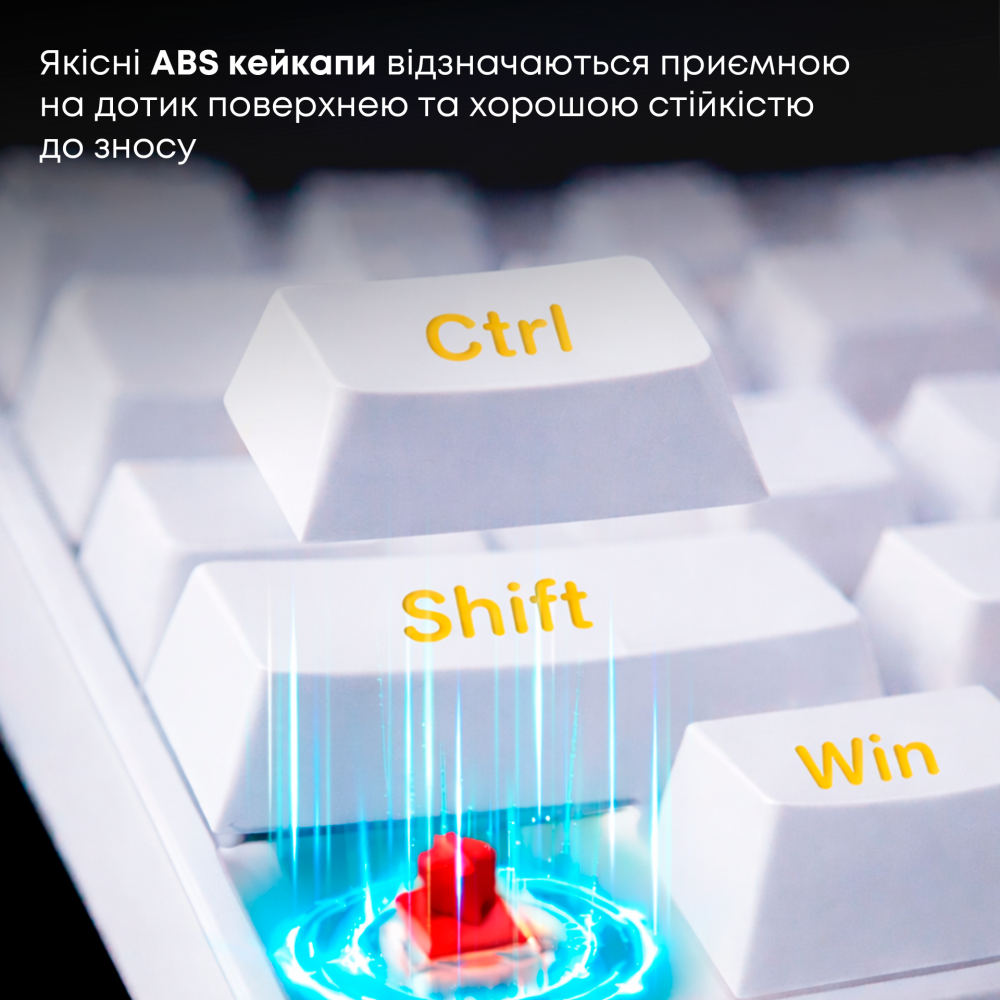 Дротова механічна клавіатура Ajazz NK68 Red switches White (NK68-R-W)
