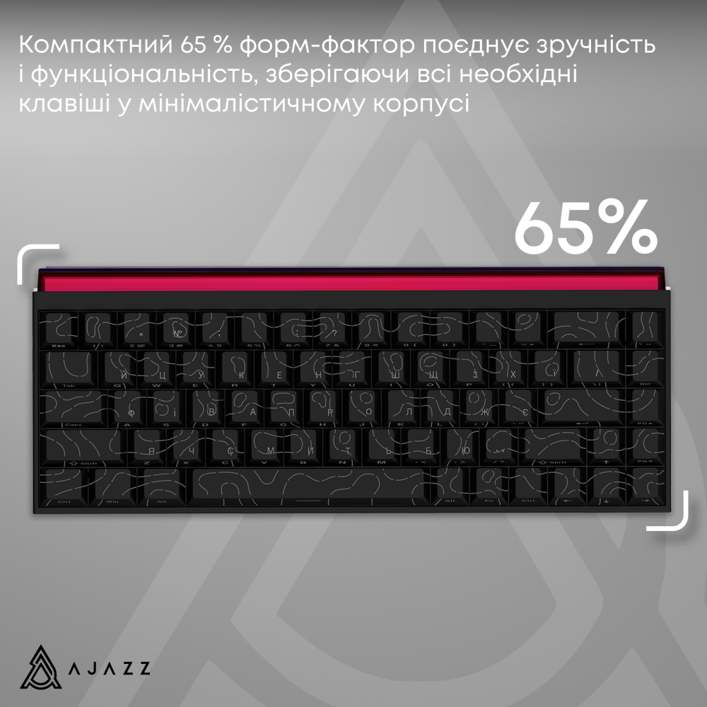 Дротова механічна клавіатура Ajazz NK68 Red switches Side Contour Black (NK68-R-S-B)
