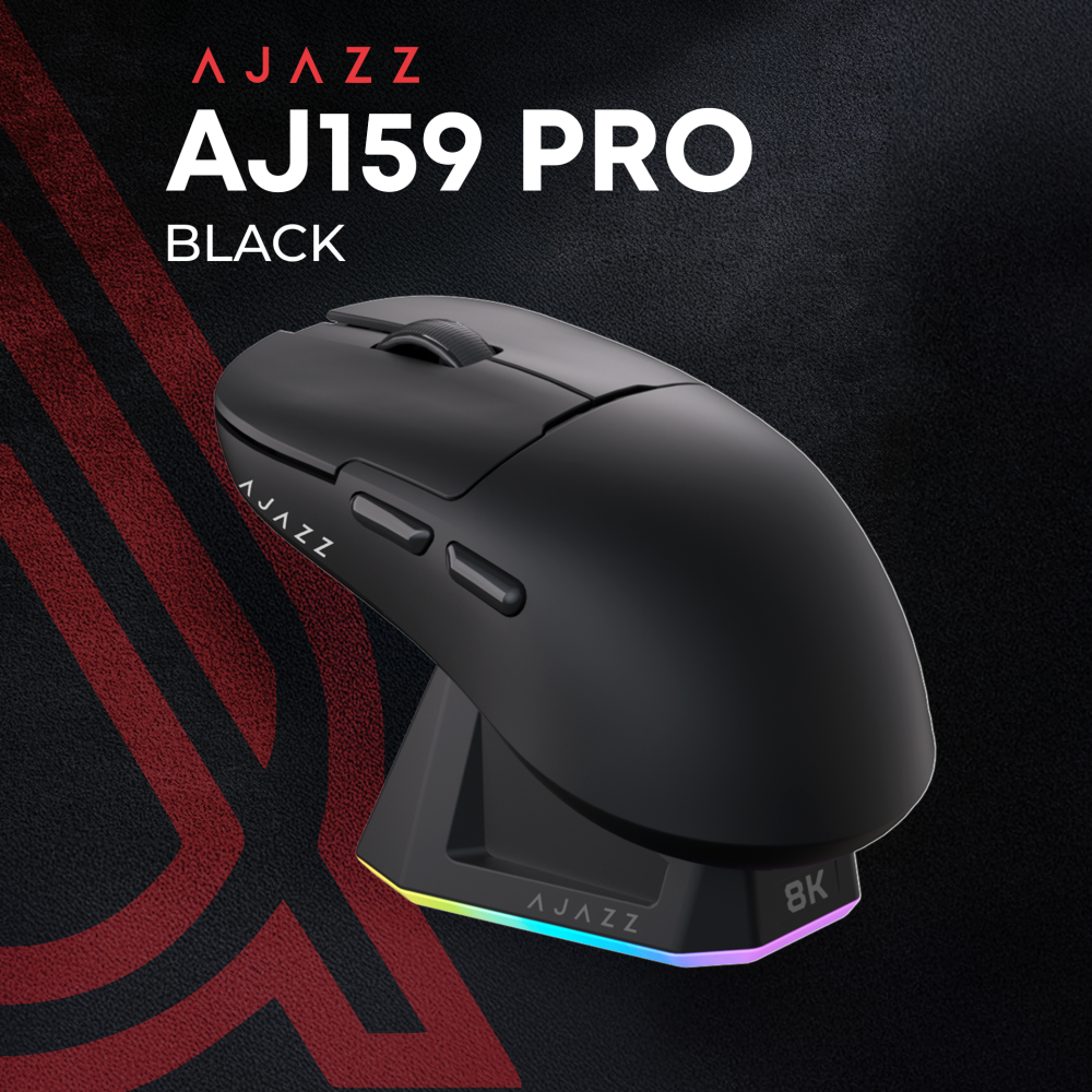 Ігрова бездротова миша Ajazz  AJ159PRO -3 Mod-Black-3395-8K Charging Dock