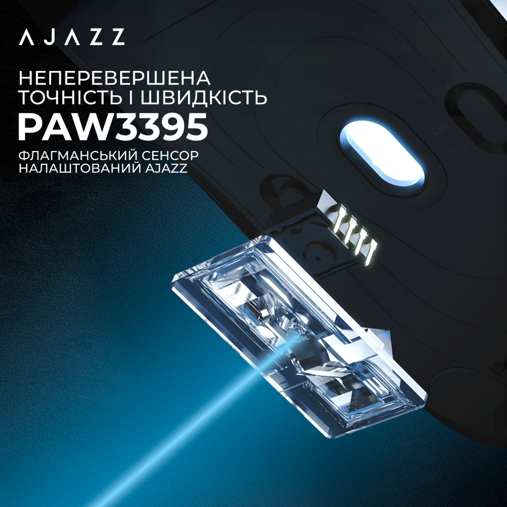 Ігрова бездротова миша Ajazz  AJ159PRO -3 Mod-Black-3395-8K Charging Dock